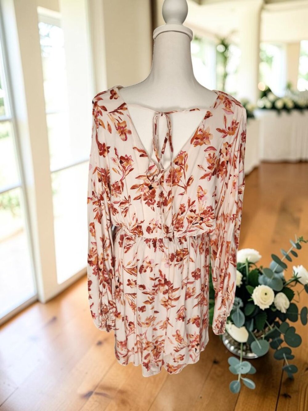 🌸 Emily Wonder Floral Dress NWT Large Flowy Boho Tie Back 🌸 - Picture 7 of 12
